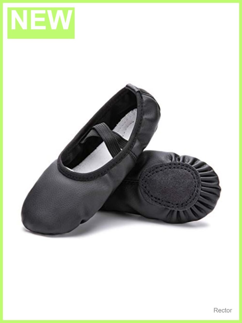 RoseMoli Ballet Dance Shoes PU Leather Sole Elastic Strap Girls Kids Slip On